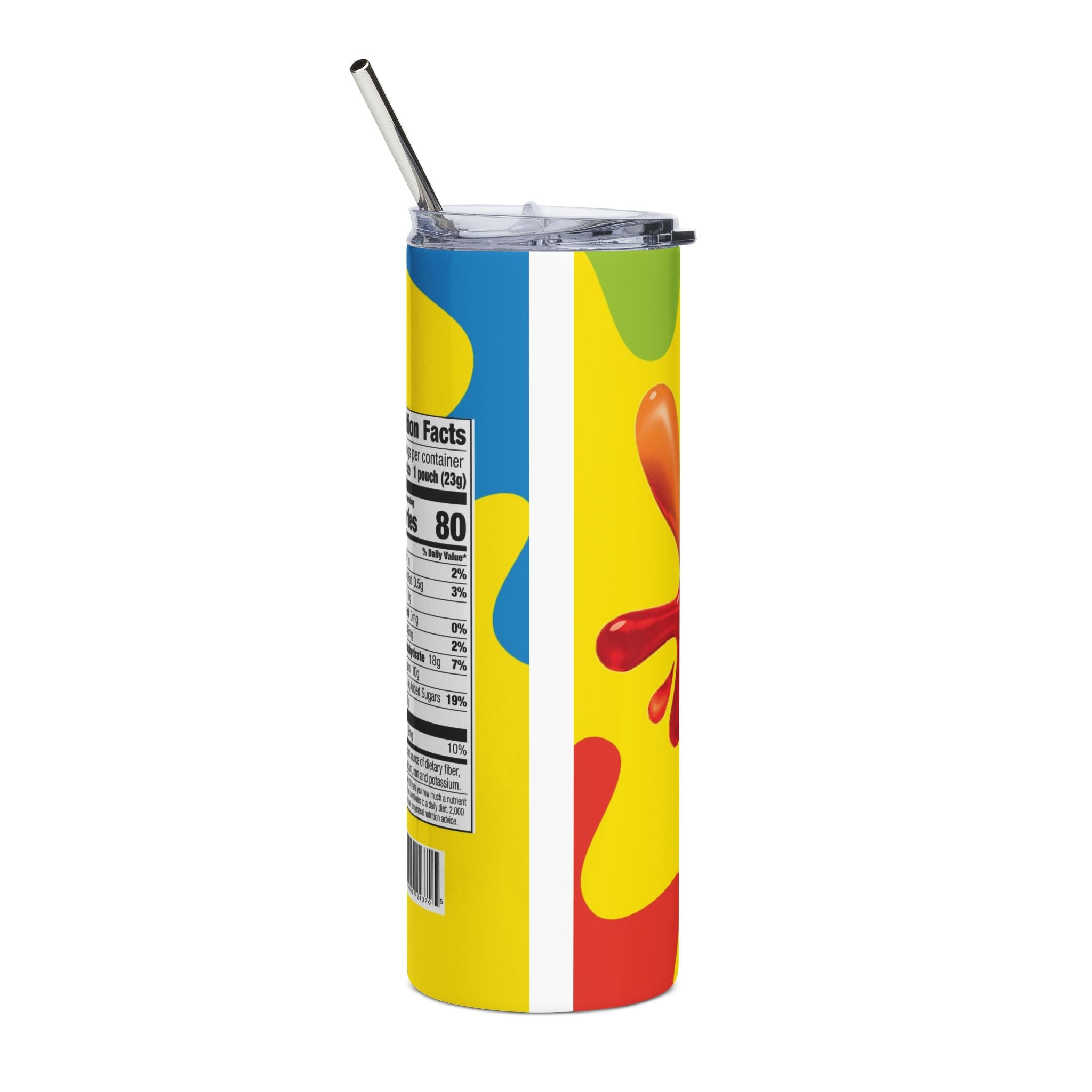 Fruit Gushers Yellow Slim Tumbler — 20oz Stainless Steel Drink Cup