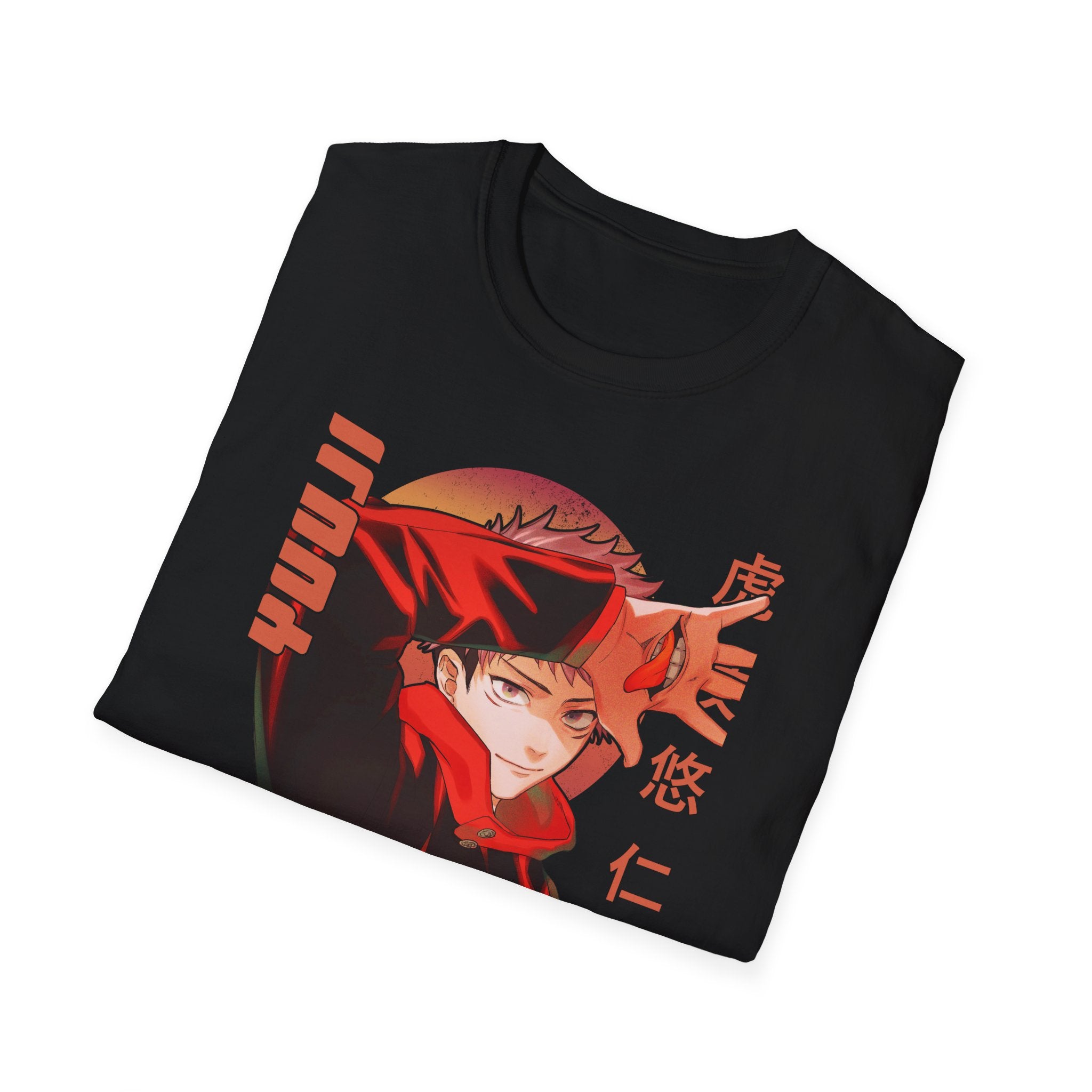 Anime Red Masked Boy T-Shirt — Japanese Text Graphic Tee