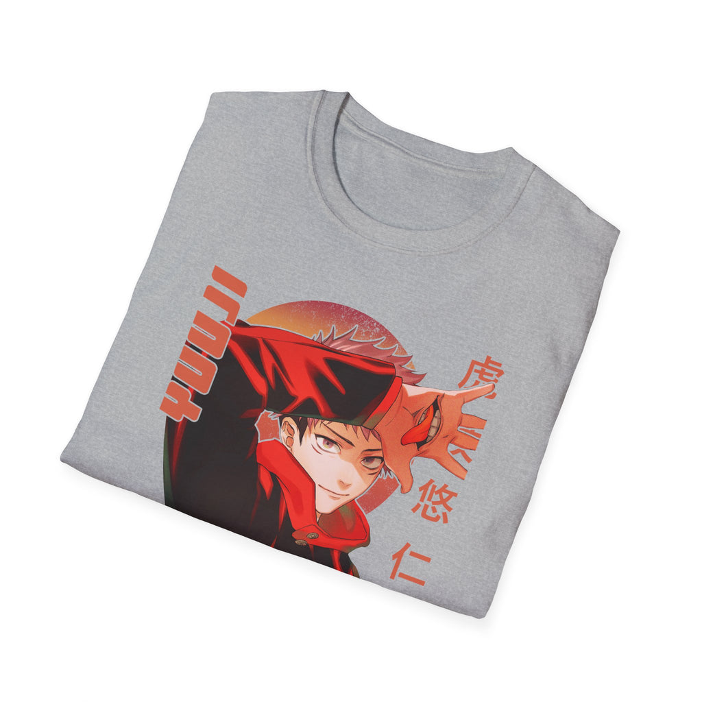 Anime Red Masked Boy T-Shirt — Japanese Text Graphic Tee