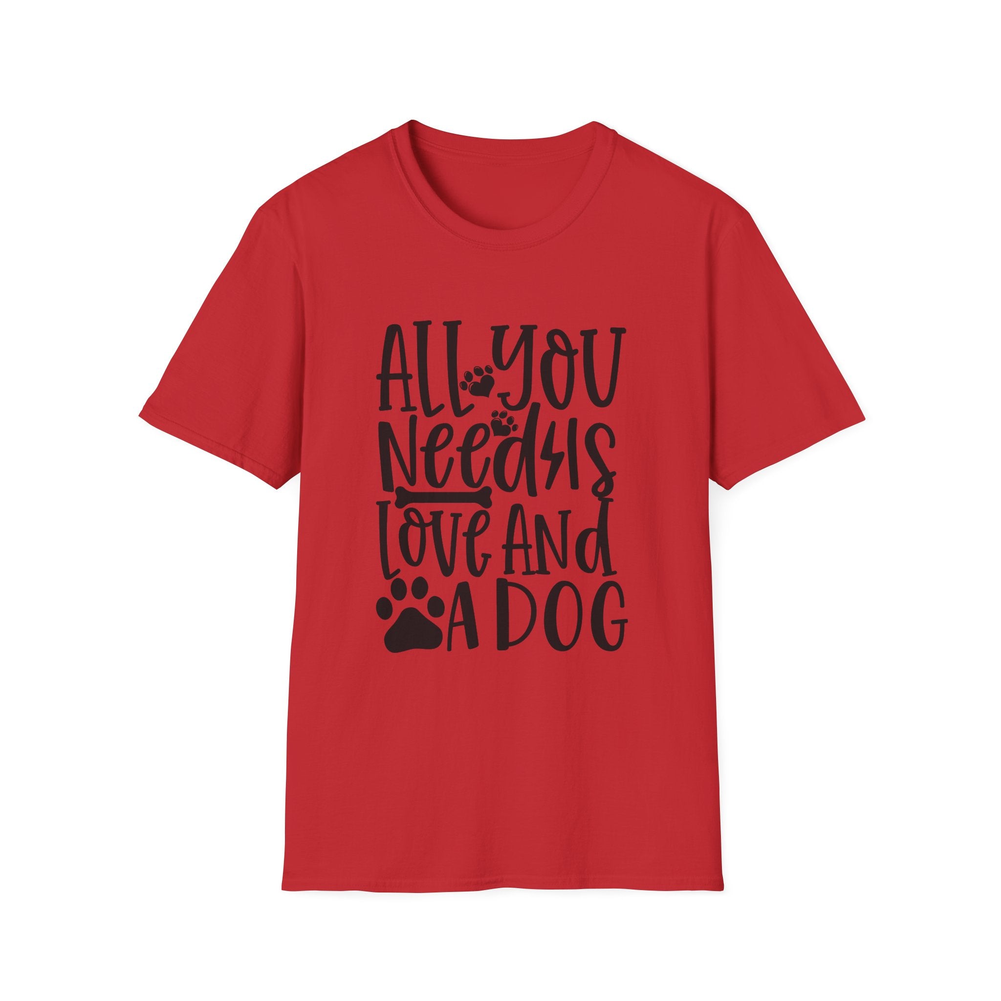 All You Need Is Love and a Dog T-Shirt — Cute Paw Print Dog Lover Tee